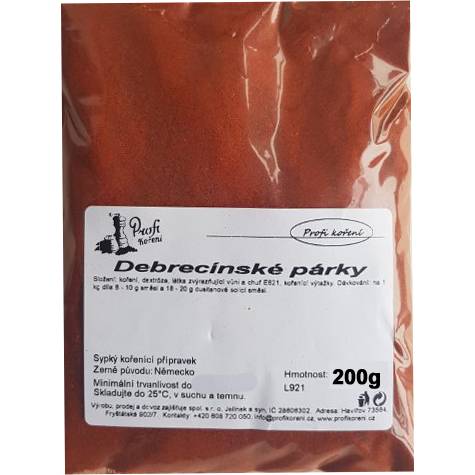 Debrecínske párky (200g) korenie - Koření