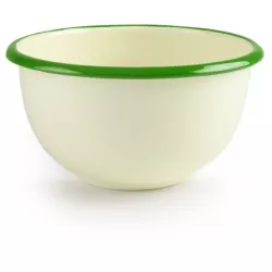 Smaltovaná miska 14 cm so zeleným okrajom - Ibili