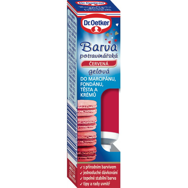 Gélová potravinárska farba červená 10g - Dr. Oetker