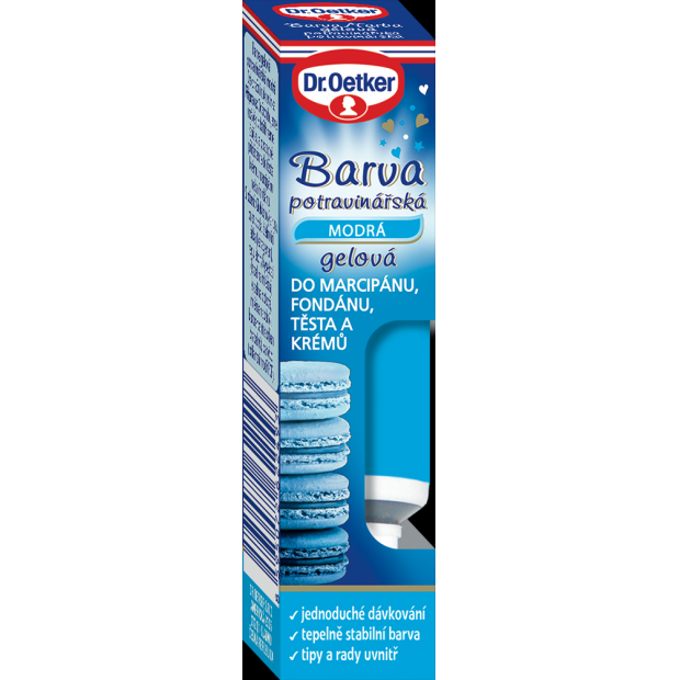 Gélová potravinárska farba modrá 10g - Dr. Oetker