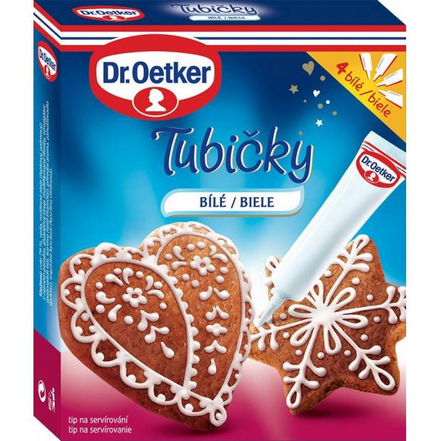 Zdobiace trubičky biele 4 ks 76g - Dr. Oetker