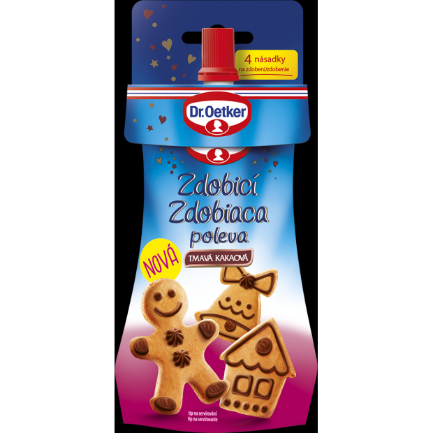 Zdobiaca poleva tmavé kakao 140g - Dr. Oetker