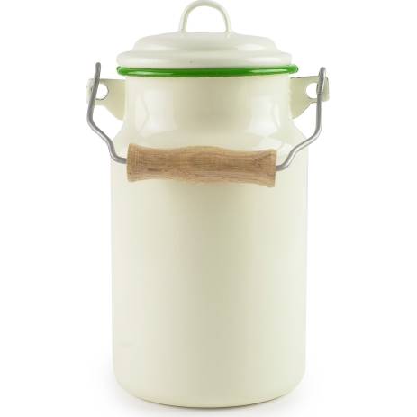 Smaltovaný džbán na mlieko so zeleným okrajom 1l - Ibili