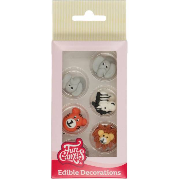 Cukrové zdobenie 12ks zvieratiek zo zoo - FunCakes
