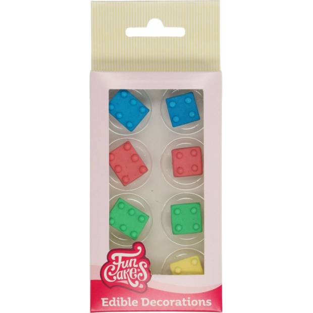 Cukrové zdobenie 8ks detských farebných kociek - FunCakes