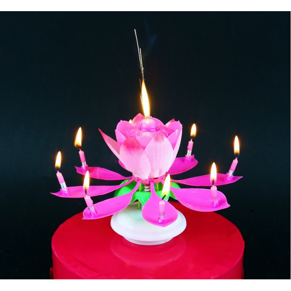 Tortová fontána kvetina hrajúca ružovú - Godan