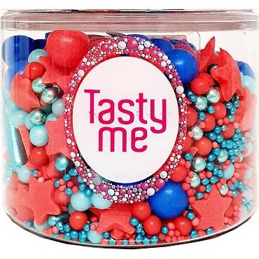 Zmes na zdobenie cukrom červená a modrá 150g - Tasty Me