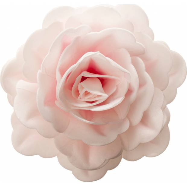 Jedlý cukrový obří květ růže bílo růžová z jedlého papíru 12,5cm - Dekora