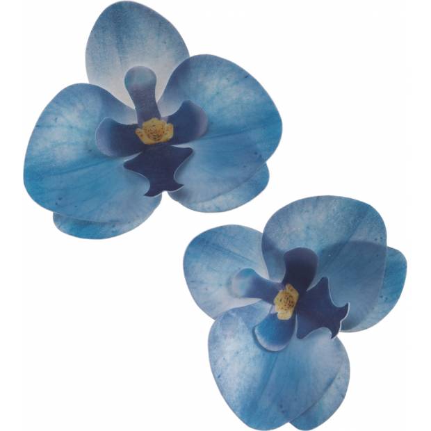 Kvety z jedlého papiera orchidea modrá 10ks - Dekora