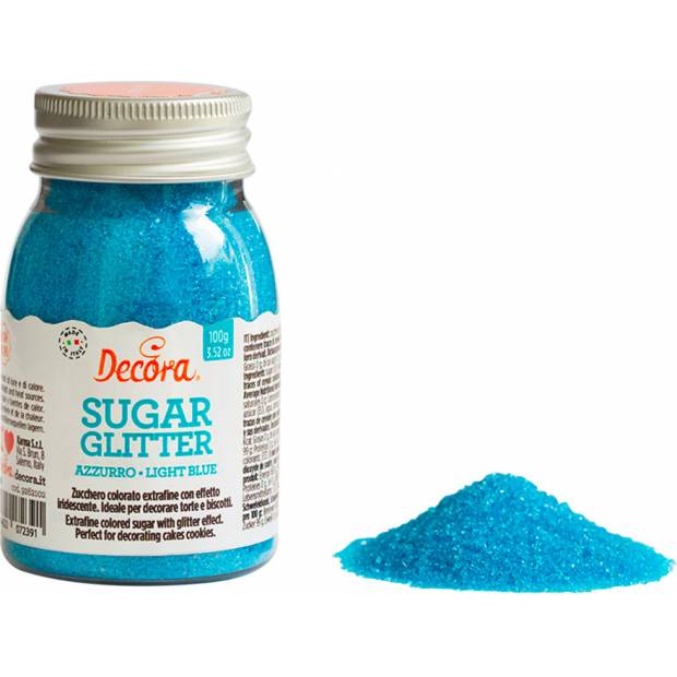 Dekoračný cukor 100 g modrý jemný - Decora