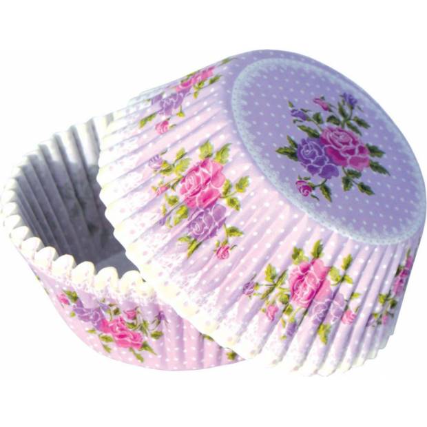 Košíky na muffiny s ružovými rozetami (50 ks) - Alvarak