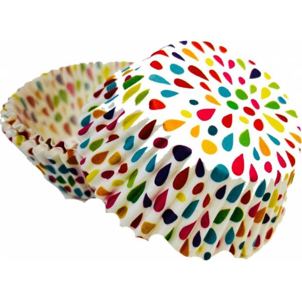 Košíky na muffiny farebné kvapky (50 ks) - Alvarak