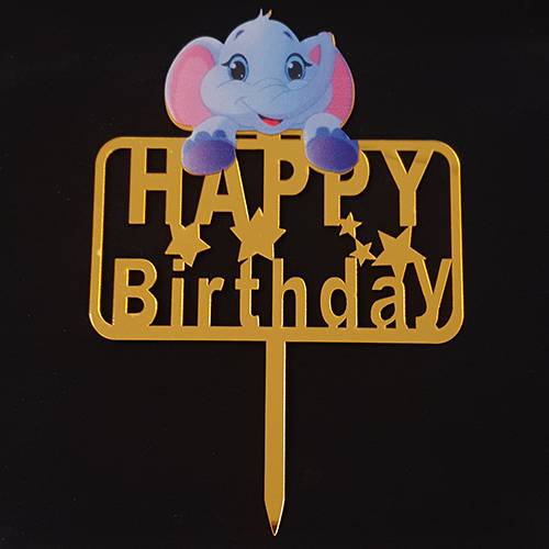Topper na tortu šťastné narodeniny slona - Tasty Me