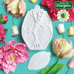 Silikonová formička a žilkovač na pivoňky a tulipány 6x9cm - Katy Sue