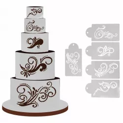 Šablóna ornamenty, 5 ks - Cakesicq