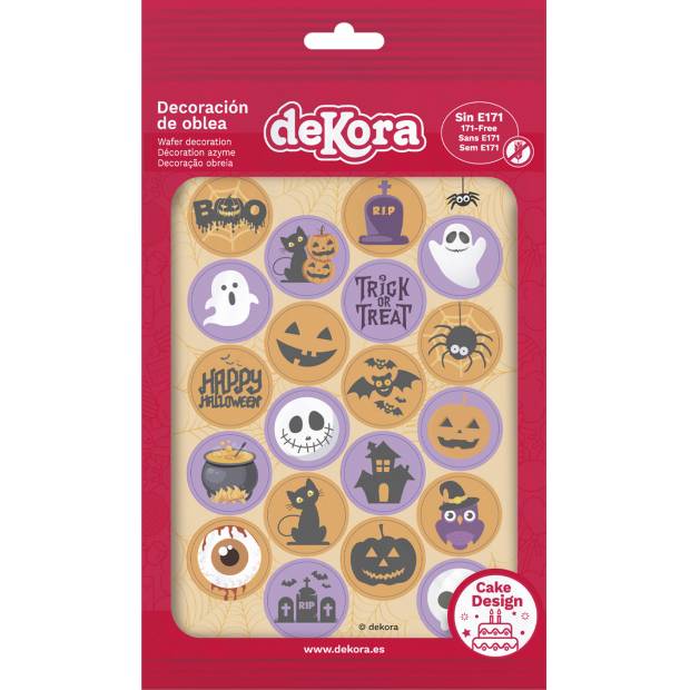 Jedlý papier na koláčiky 3,4 cm, 20 koliesok Halloween - Dekora