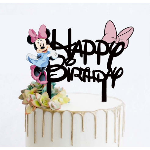 Minnie Happy Birthday topper na tortu - Cakesicq