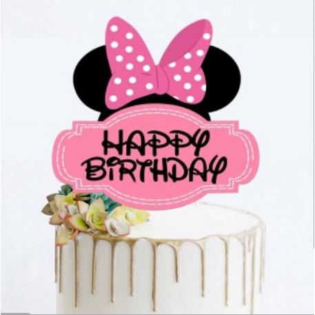 Minnie Happy Birthday topper na tortu - Cakesicq