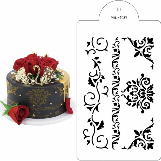 Šablóna šablóna ornament BOA 35x21cm - Cakesicq