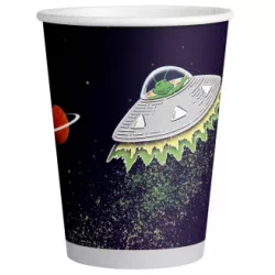 Papierový kelímok 250 ml 8 ks UFO vo vesmíre - Amscan
