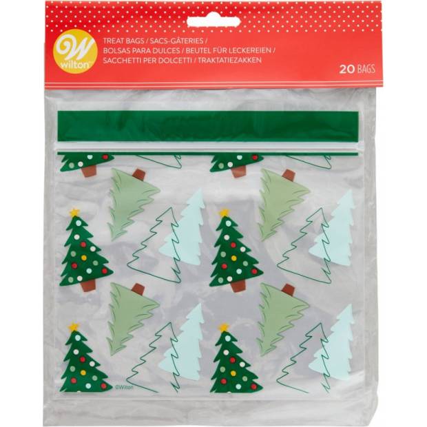 Vrecká na cukrovinky Vianočný stromček 18,5x18,5cm 20 kusov - Wilton