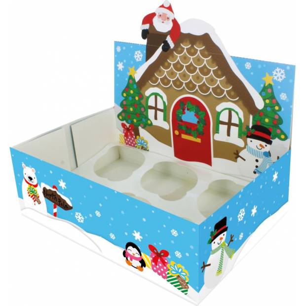 Vianočný box na 6/12 muffinov vianočný domček 1ks - Culpitt