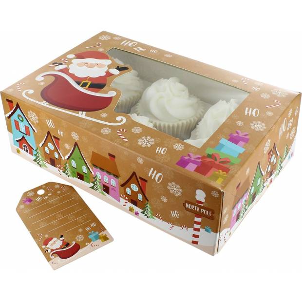 Vianočný box na 6/12 muffinov Santa 1ks - Culpitt