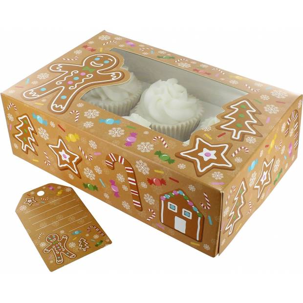 Vianočný box na muffiny 6/12 muffinov perník 1ks - Culpitt