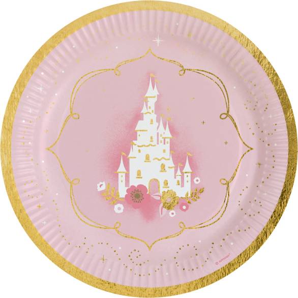 Papierový párty tanier 8ks 23cm ružový zámok - Amscan