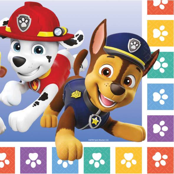 Papierové obrúsky 33x33cm 16ks Paw Patrol - Amscan