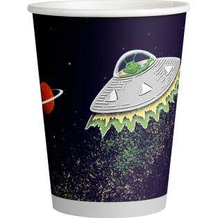 Papierový pohár 250ml 8ks ufo vo vesmíre - Amscan