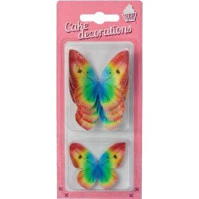 Dekorácie z jedlého papiera Dúhoví motýli (8 ks) - dortis