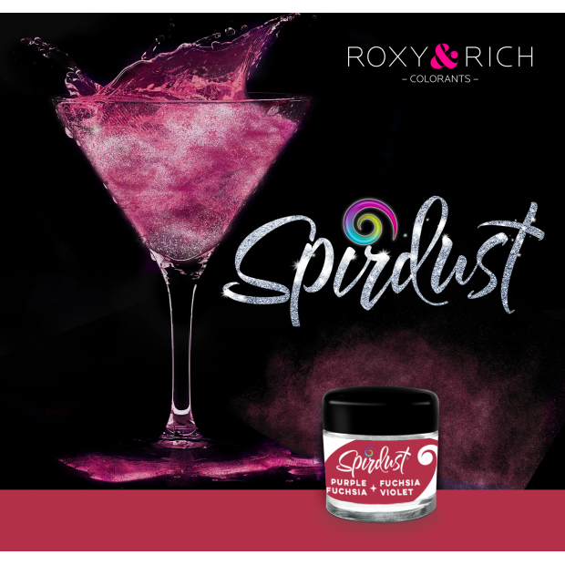 Spirdust metalická farba na nápoje fialová fuchsiová 1,5g - Roxy and Rich