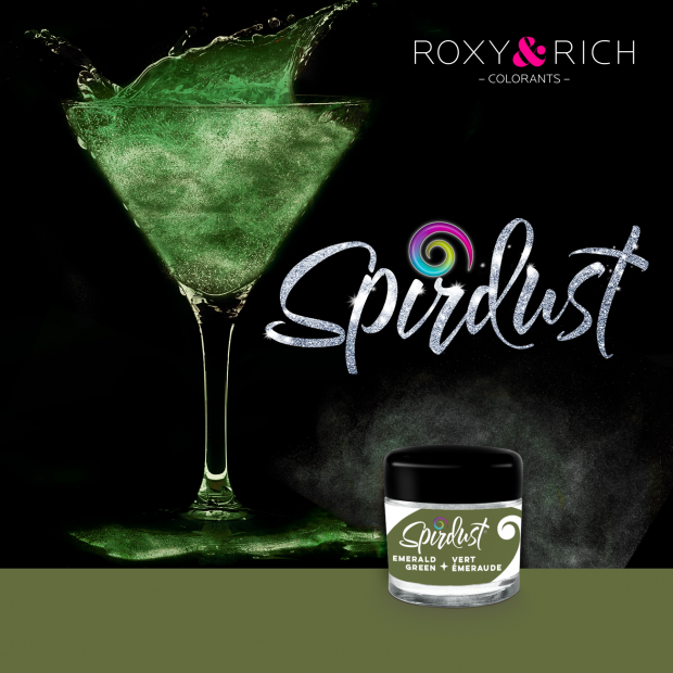 Metalická farba na nápoje Spirdust green smaragd 1,5g - Roxy and Rich