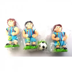Cukrové figúrky futbalistov, modré, 3 ks + kopačka 3 × 6 cm - I LOVE CAKES