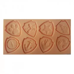 Silikónová forma Paw Patrol – odznaky 4,5 × 5 cm - Galias Moulds