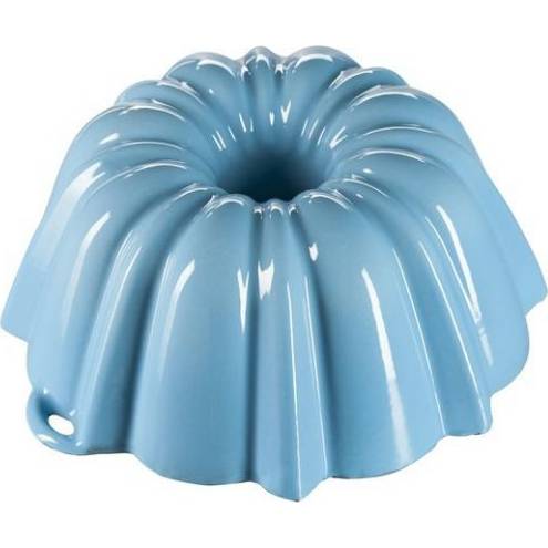 Liatinová smaltovaná forma na pečenie Veľká bundt torta GOURMETINA - Kosile blue - Český Smalt