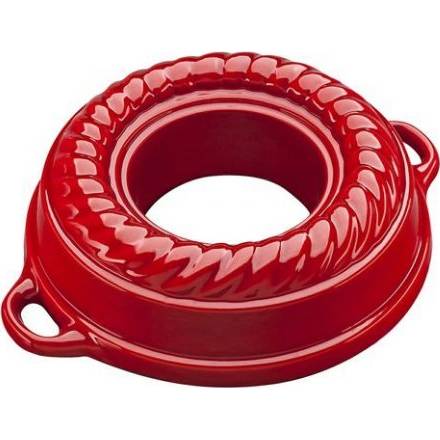 Smaltovaný liatinový plech na pečenie Veniec GOURMETINA 27,5 x 7,5 cm - červený tieň - Český Smalt