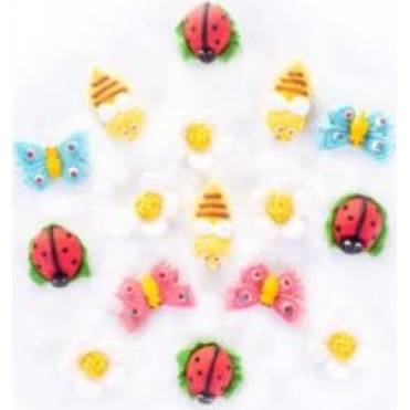 Cukrové figúrky včiel, berušiek a motýľov - K Decor