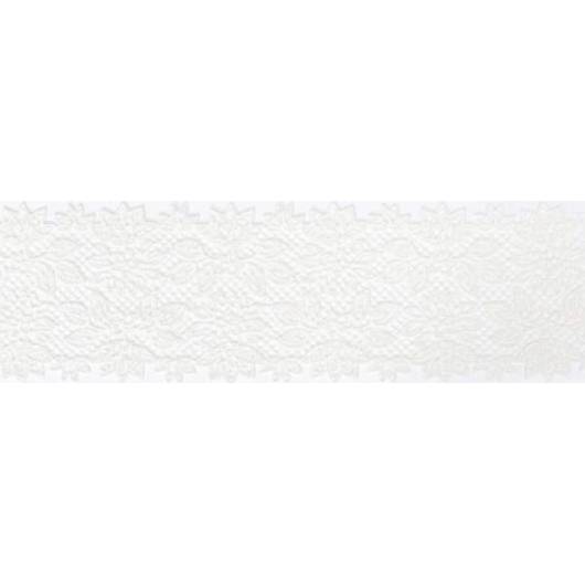 Hotová jedlá čipka pripravená na nalepenie na tortu biela 36cm x 8,5cm - K Decor