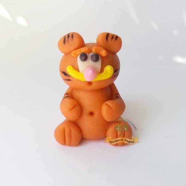 Garfield 5cm figúrka na tortu z kokosového plastu - Fagos