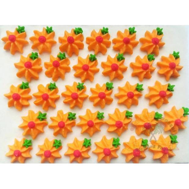 Cukrové kvety oranžové 30ks - Fagos
