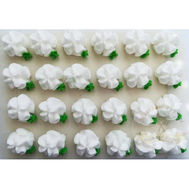 Cukrové kvety biele 24ks - Fagos