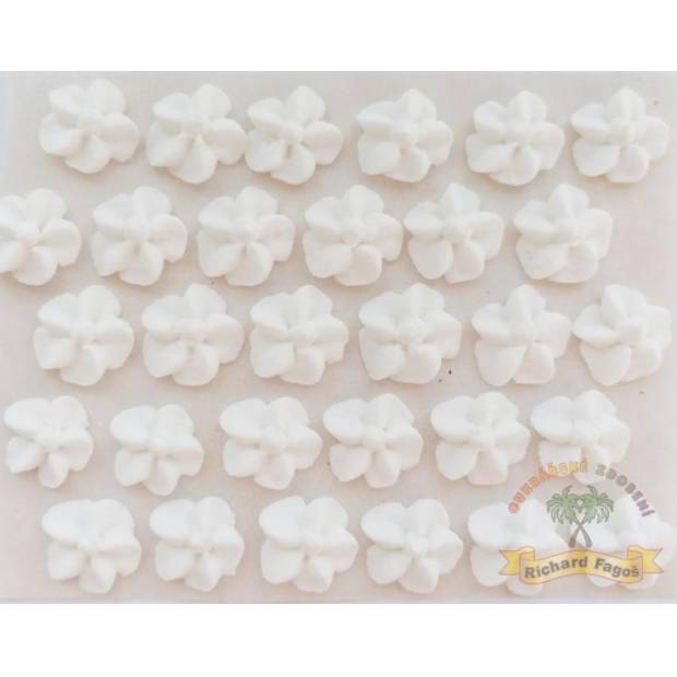 Cukrové biele svadobné kvety na tanieri 30ks - Fagos