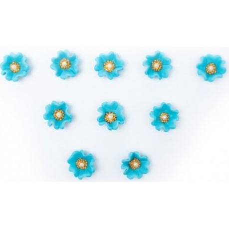 Cukrové kvety modré 10ks - K Decor