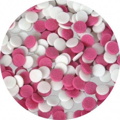 Ružové a biele cukrové konfety 40g - Dekor Pol