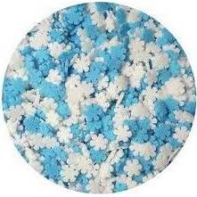 Cukrové dekoratívne vločky modré a biele 40g - Dekor Pol