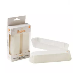 Papierové košíčky na eclair 135x33x28mm biele 60 ks - Wilton - Decora