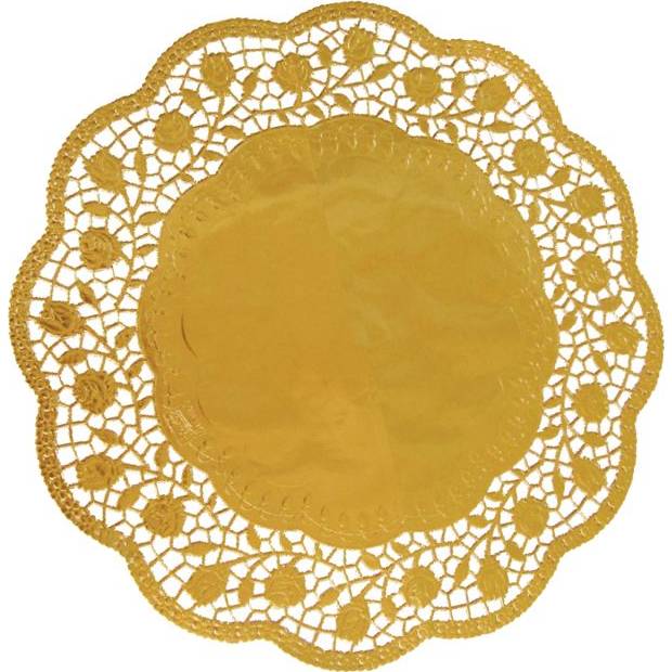 Ozdobná čipka okrúhla zlatá 32cm 4 ks - Wimex
