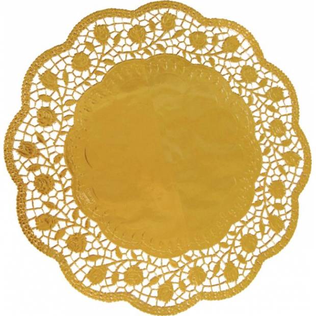 Ozdobná čipka okrúhla zlatá 36cm 4 ks - Wimex